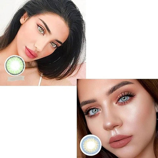 Lemon Flower Fire Blue (12 months) colored contact lenses