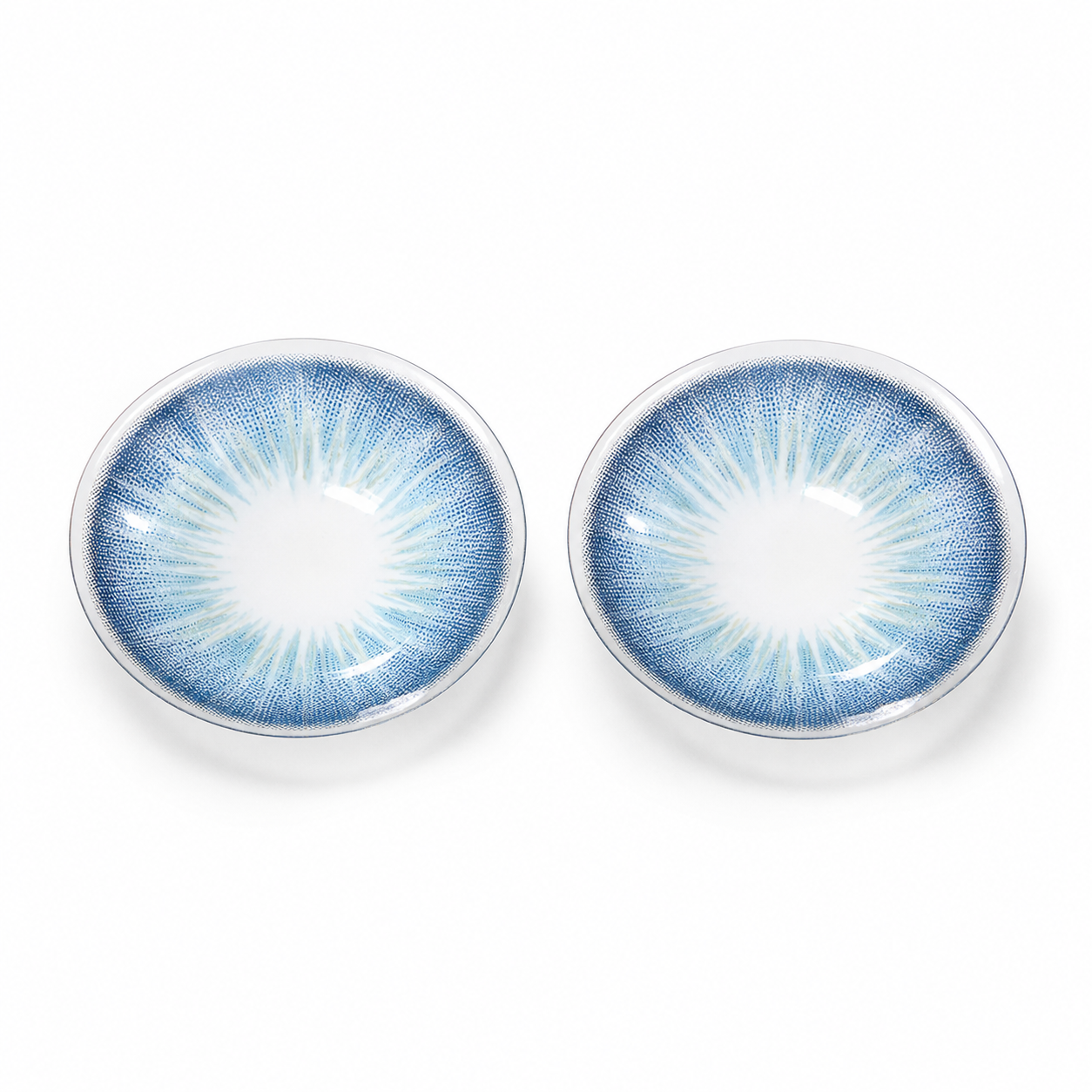 Glacier Starburst Blue colored contact lenses pair - lens design