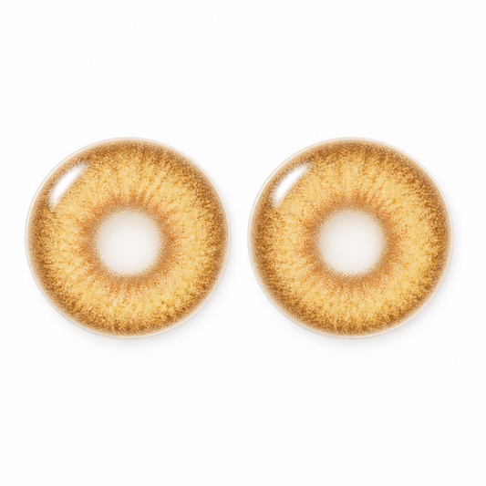 Saffron Amber Natural Ring colored contact lenses pair - lens design