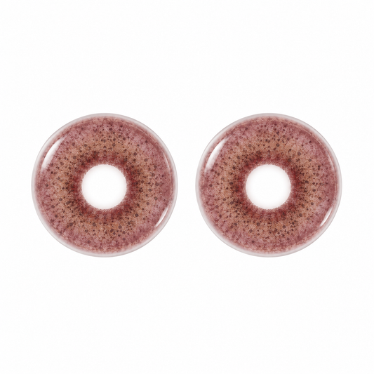 Mulberry Cocoa Natural Fleck colored contact lenses pair - lens design