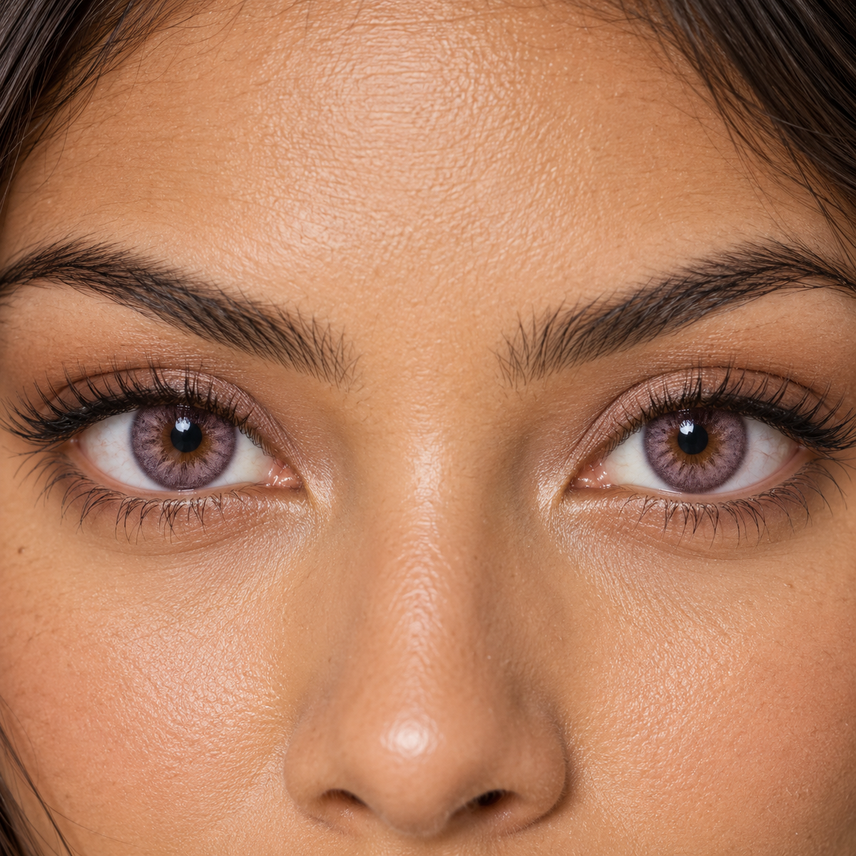 Frosted Orchid Fine Fleck colored contacts - proven cool-toned demand translated into a supplier-friendly orchid three-tone lens without novelty graphics