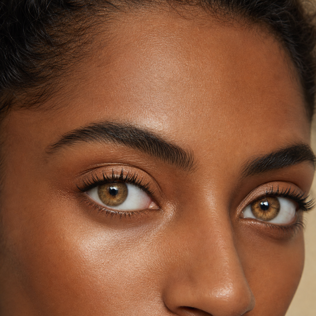 Honeyglass Gold colored contacts - a warm high-impact gold that reads dimensional without a flat starburst