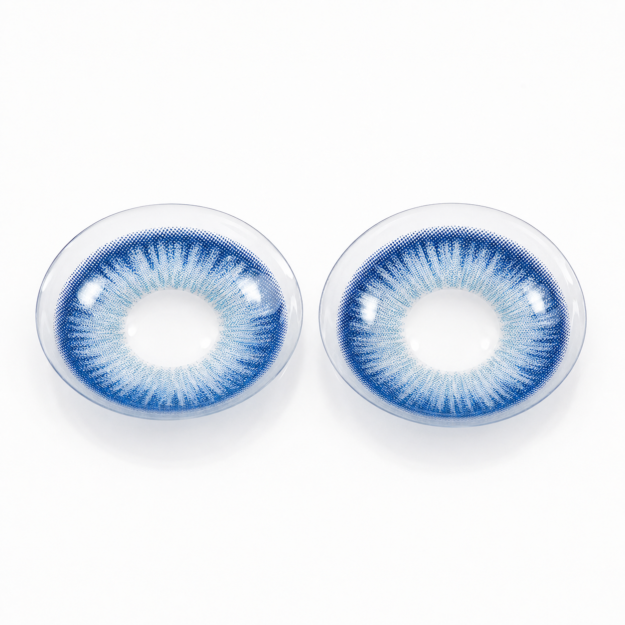 Sapphire Muse Blue colored contact lenses pair - lens design