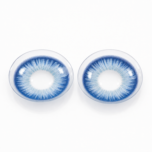 Sapphire Muse Blue colored contact lenses pair - lens design