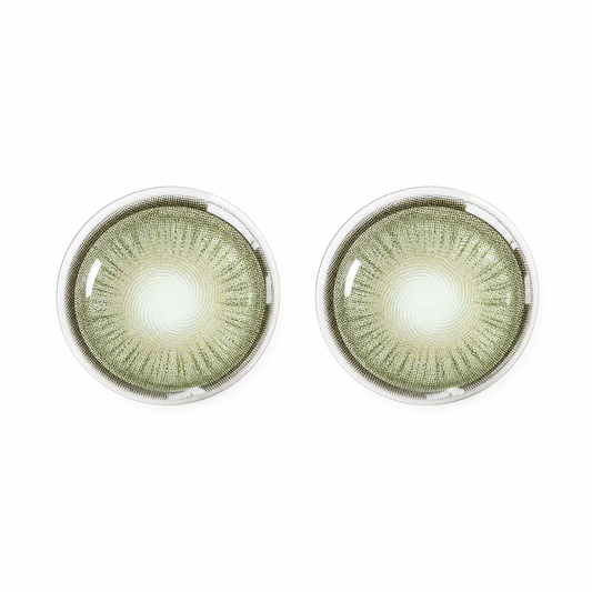 Sage Ripple Halo Green colored contact lenses pair - lens design