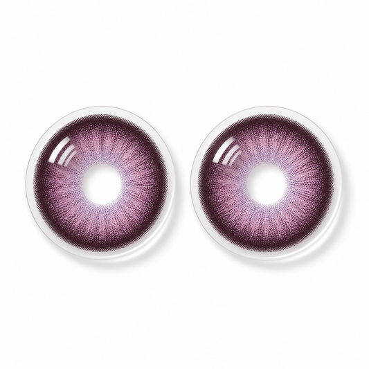 Plum Veil Violet colored contact lenses pair - lens design