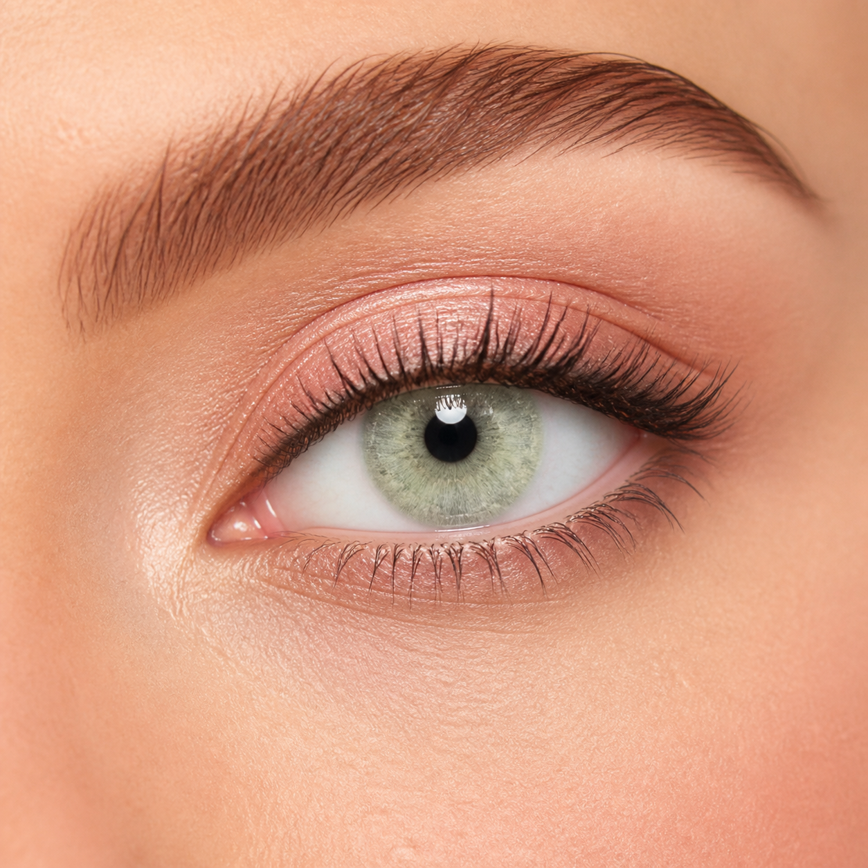Medusa Mist Green colored contacts - a luminous sage-green change that stays soft and believable in close-up photos