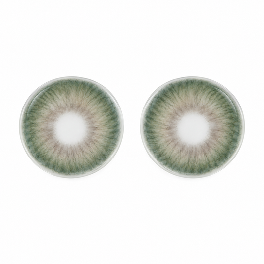 Juniper Sage Ripple Green colored contact lenses pair - lens design