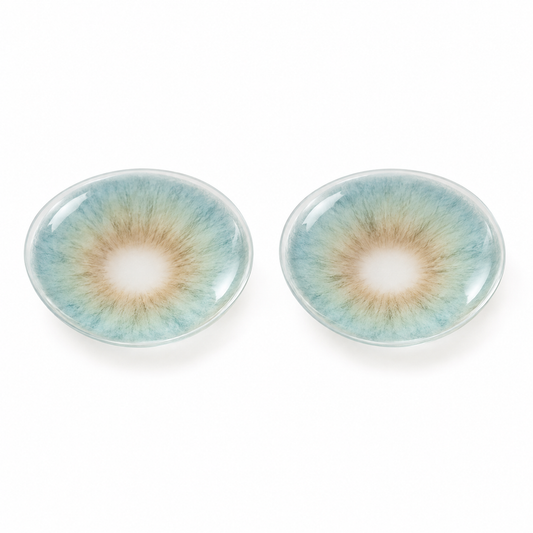 Aegean Mint Feather Gradient colored contact lenses pair - lens design