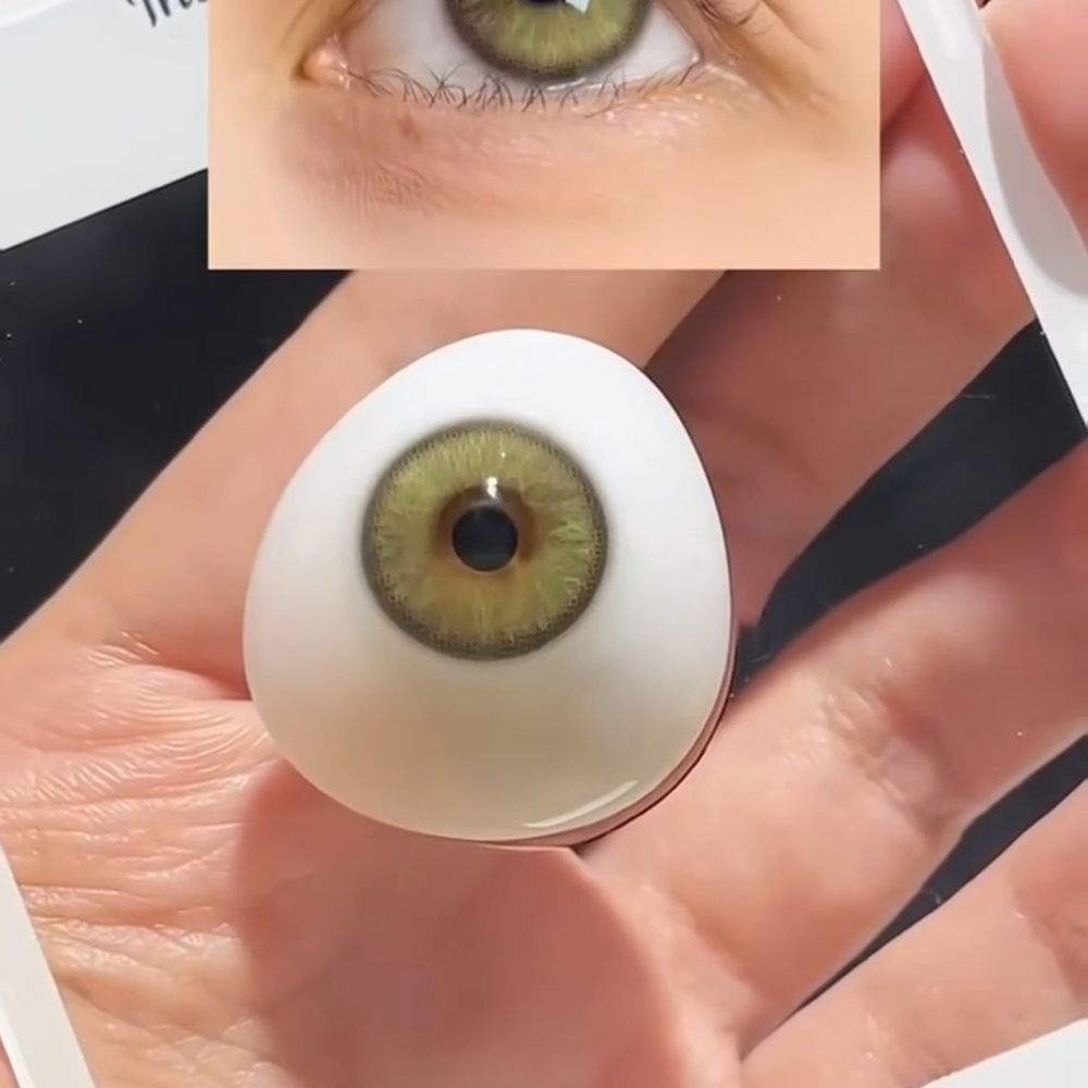 Olive Bloom Green colored contact lenses by Moxielens