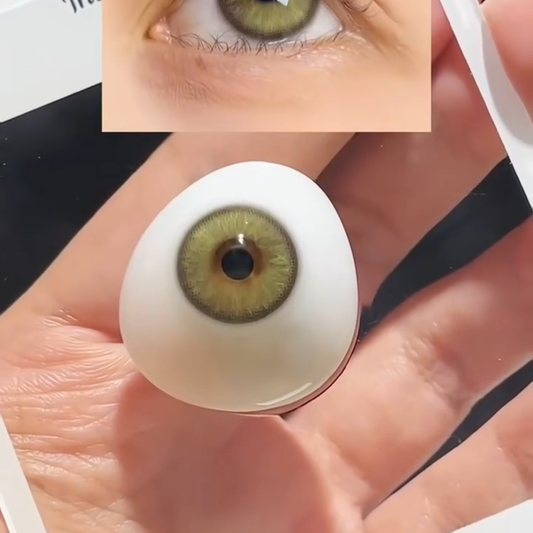 Olive Bloom Green colored contact lenses by Moxielens
