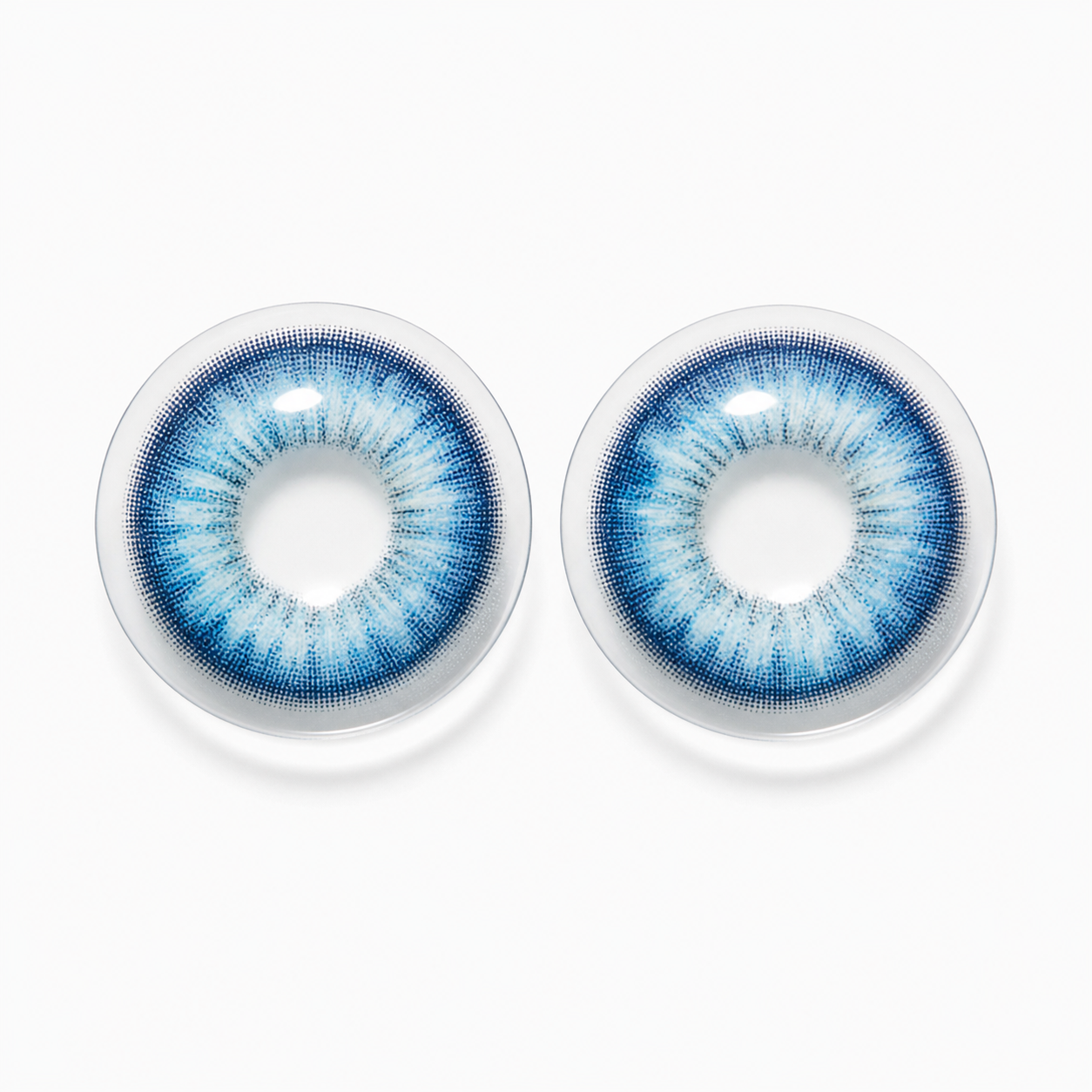 Crystal Blue Prism colored contact lenses pair - lens design