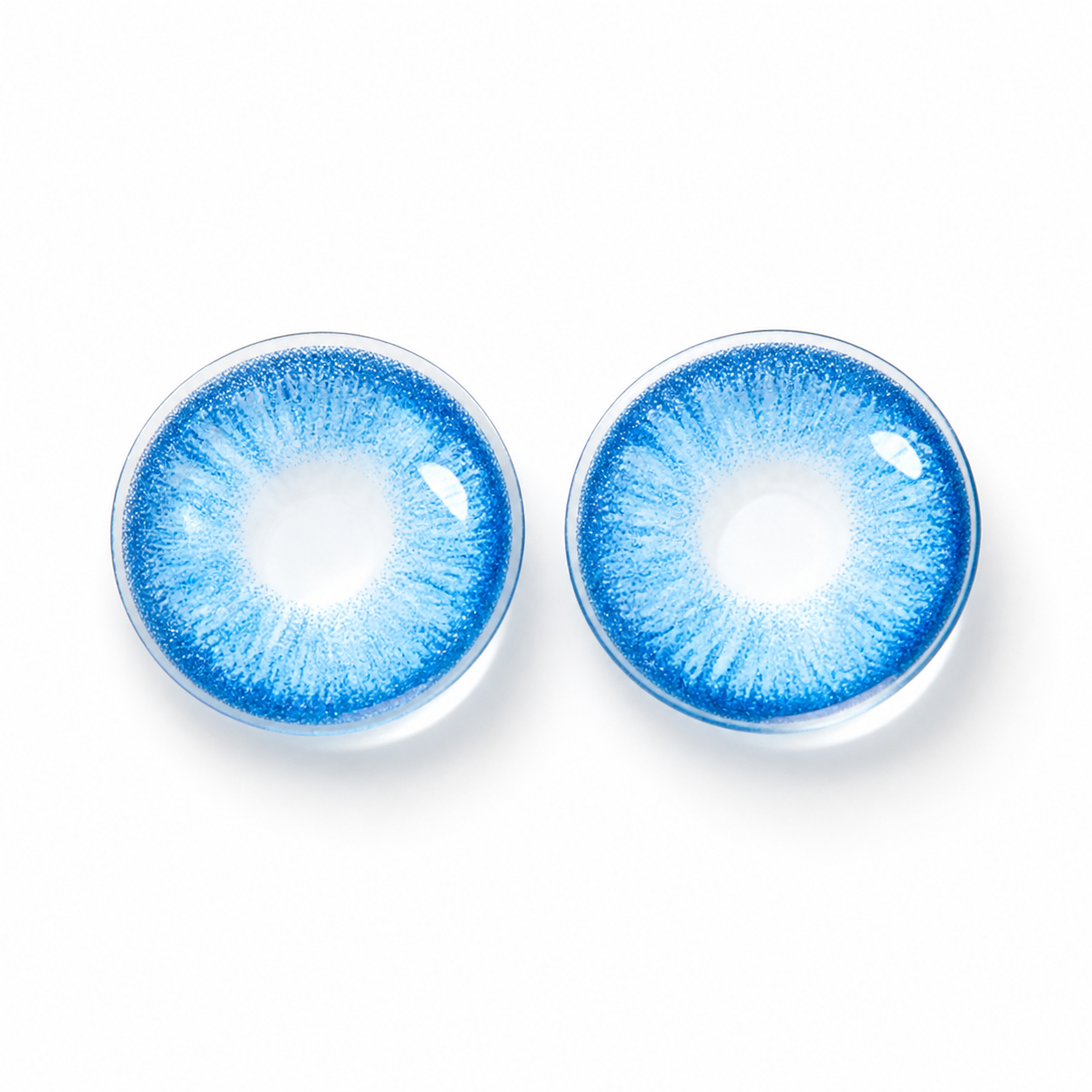 Azure Muse Blue colored contact lenses pair - vivid azure blue lens design