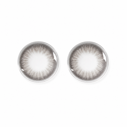 Graphite Petal Halo Gray colored contact lenses pair - lens design
