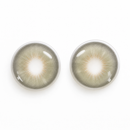 Olive Smoke Green colored contact lenses pair - lens design