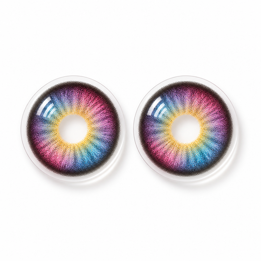 Halo Muse Rainbow colored contact lenses pair - lens design