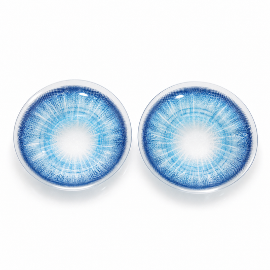Crystal Ripple Blue colored contact lenses pair - lens design
