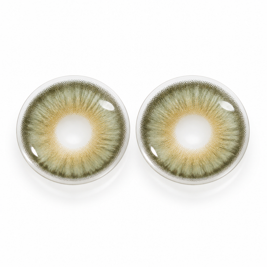 Olive Moss Halo Green colored contact lenses pair - lens design