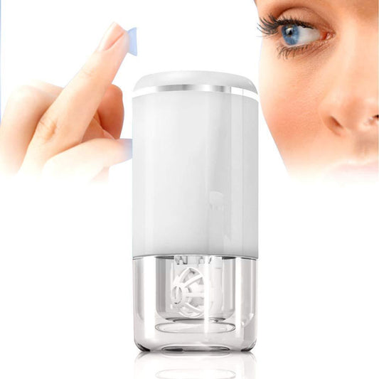 Ultrasonic contact lens cleaner, smart cleaner for soft and rigid contact lenses, white colored contact lenses