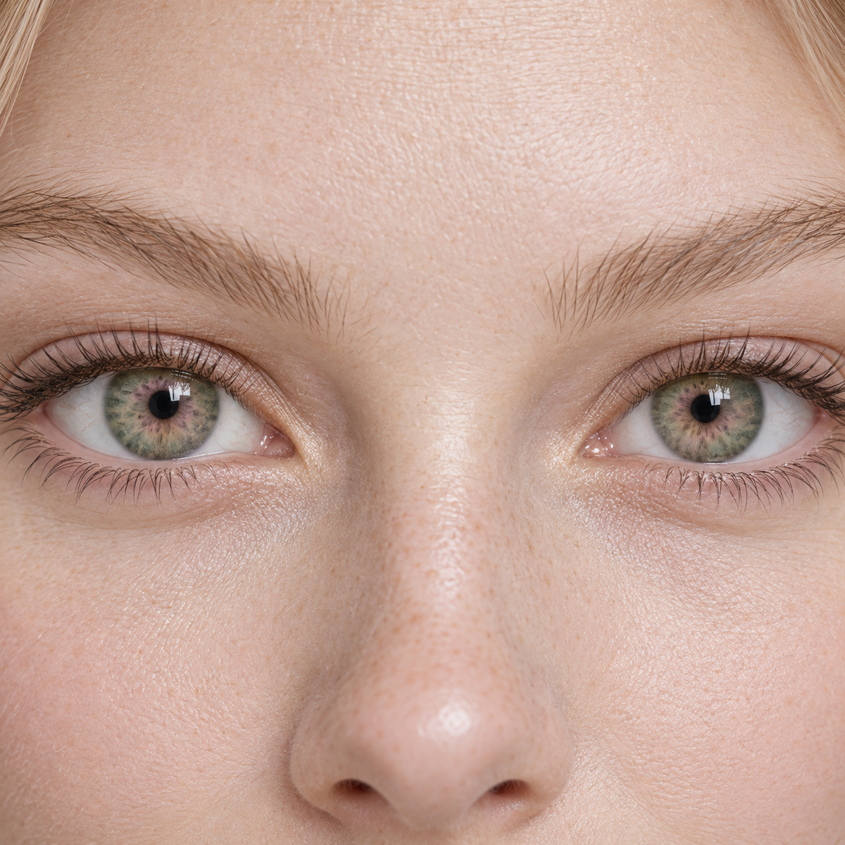 Misty Sage Quartz Blend colored contacts - current misty runway color demand translated into a sourceable green-gray-pink three-tone contact lens