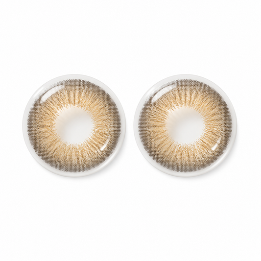 Amber Velvet Hazel colored contact lenses pair - lens design