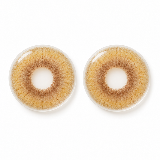 Honey Toffee Feather Blend colored contact lenses pair - lens design