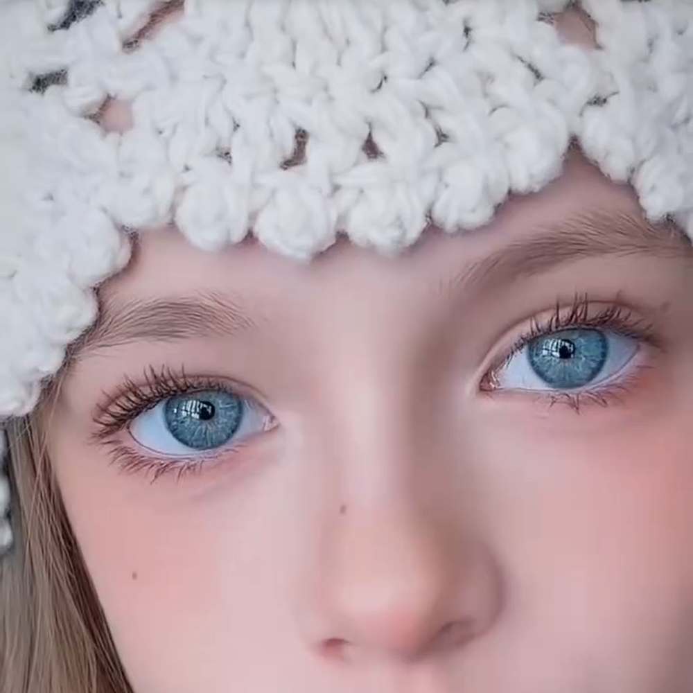 Baby Ice Blue colored contact lenses by Moxielens