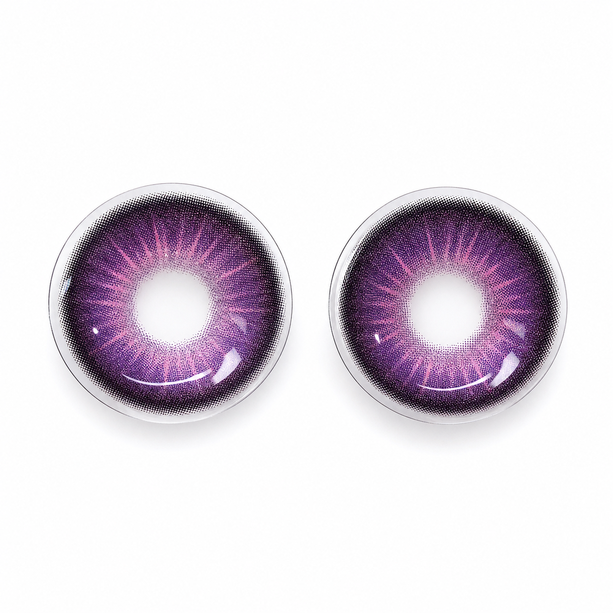 Plum Noir Violet colored contact lenses pair - lens design