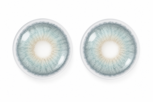 Aqua Tide Teal colored contact lenses pair - lens design