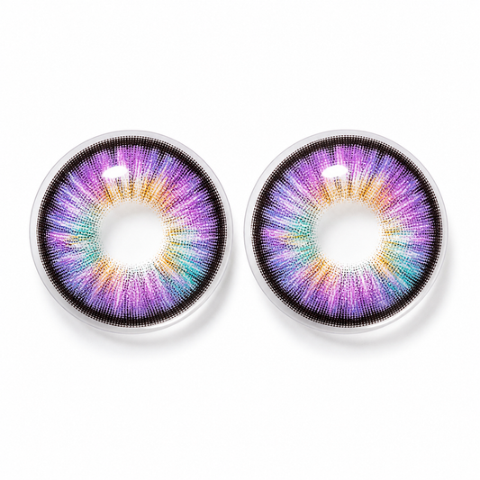 Glow Prism Rainbow colored contact lenses pair - lens design