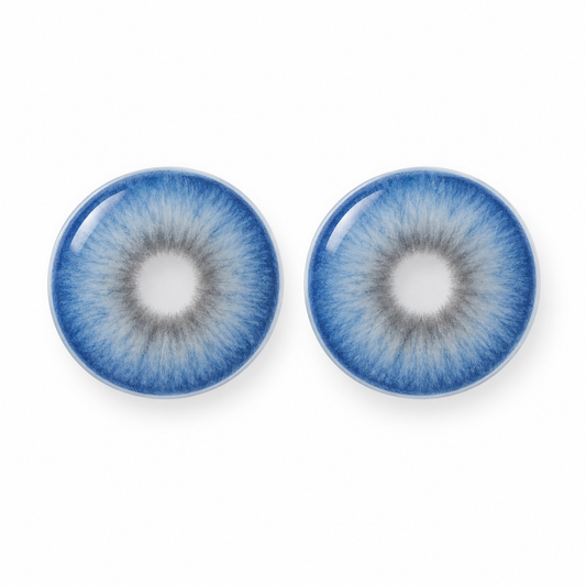 Cobalt Denim Feather Blue colored contact lenses pair - lens design