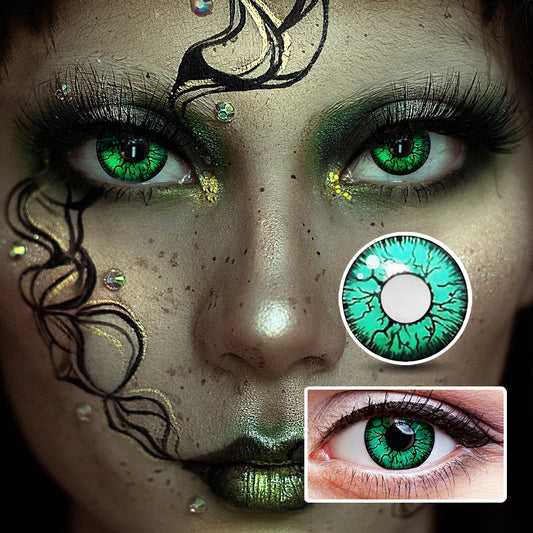 Green Crackle | Moxielens Botanical Haze Colored Contacts -- Botanical Haze colored contacts | Moxielens
