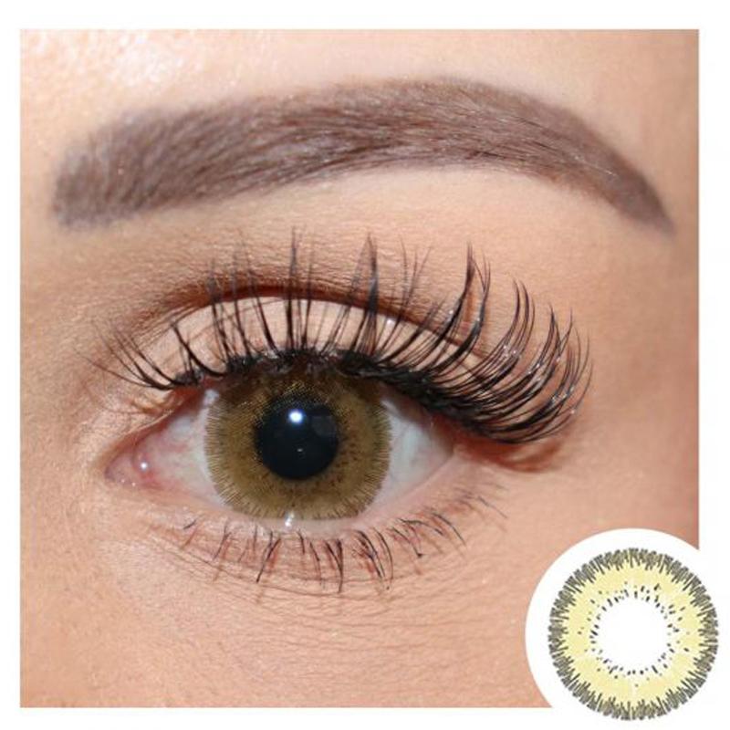 Natural Grid Yellow (12 months) colored contact lenses