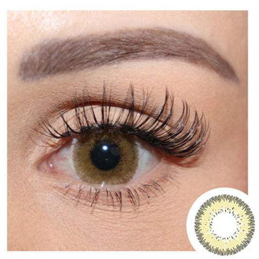 Natural Grid Yellow (12 months) colored contact lenses