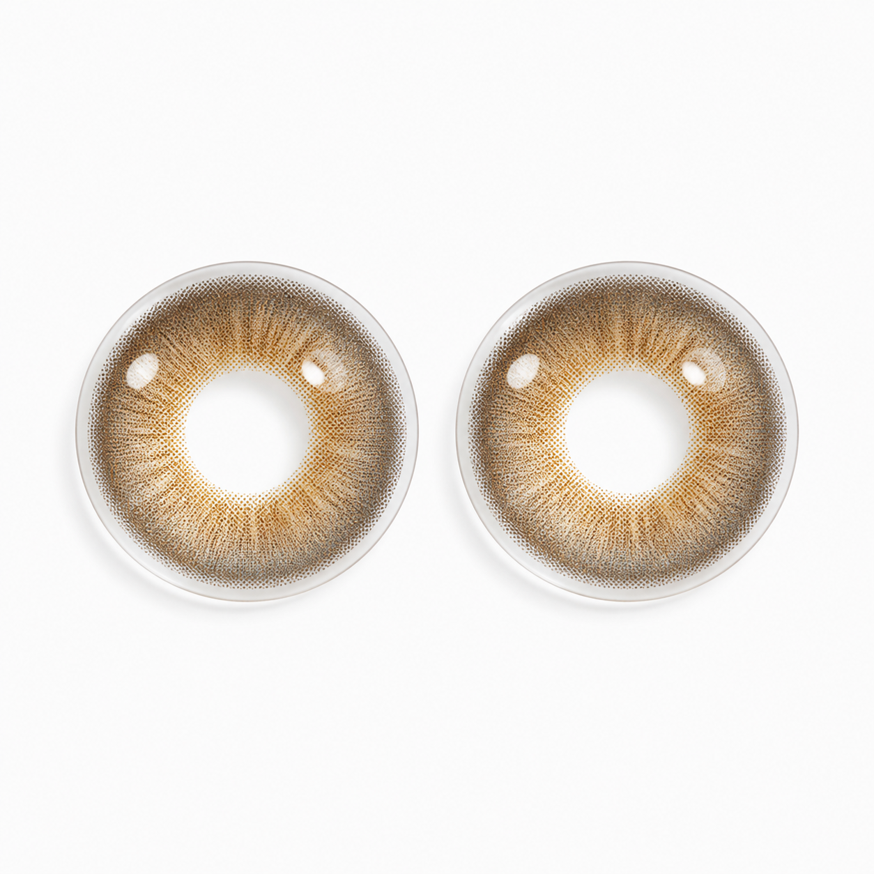 Mocha Halo Brown colored contact lenses pair - lens design