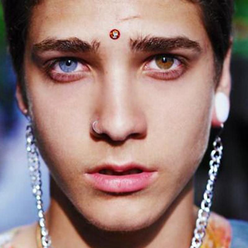 Men's natural blue and purple starry sky (12 months) colored contact lenses