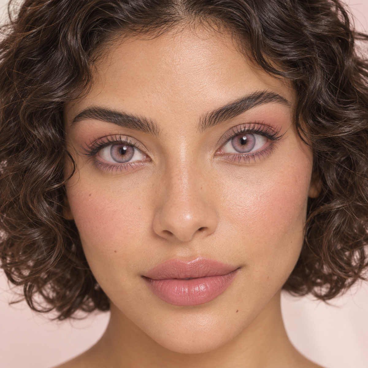 Ballet Rose Mist Blend colored contacts on model - ballet mist editorial
