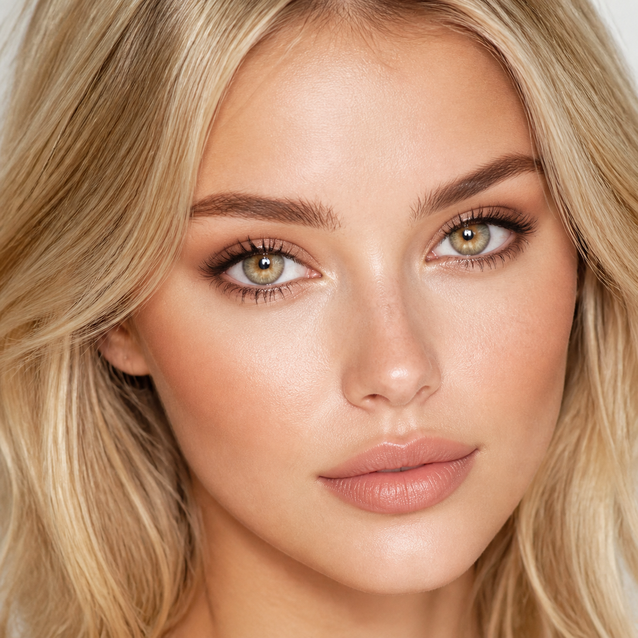 Himalaya Honey Brown colored contacts on model - Himalaya honey daylight beauty