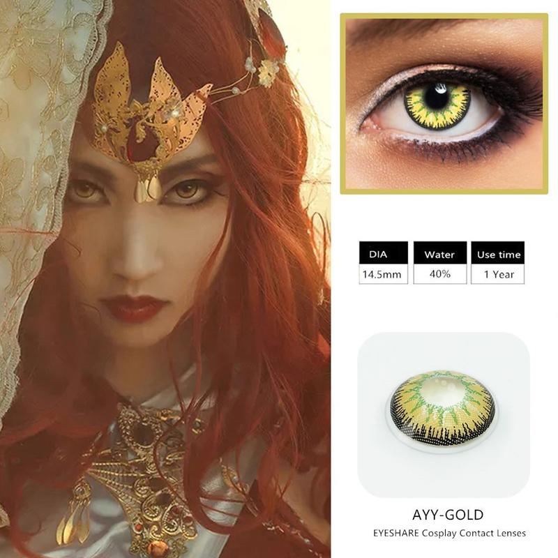 Halloween green (12 months) cosmetic colored contact lenses