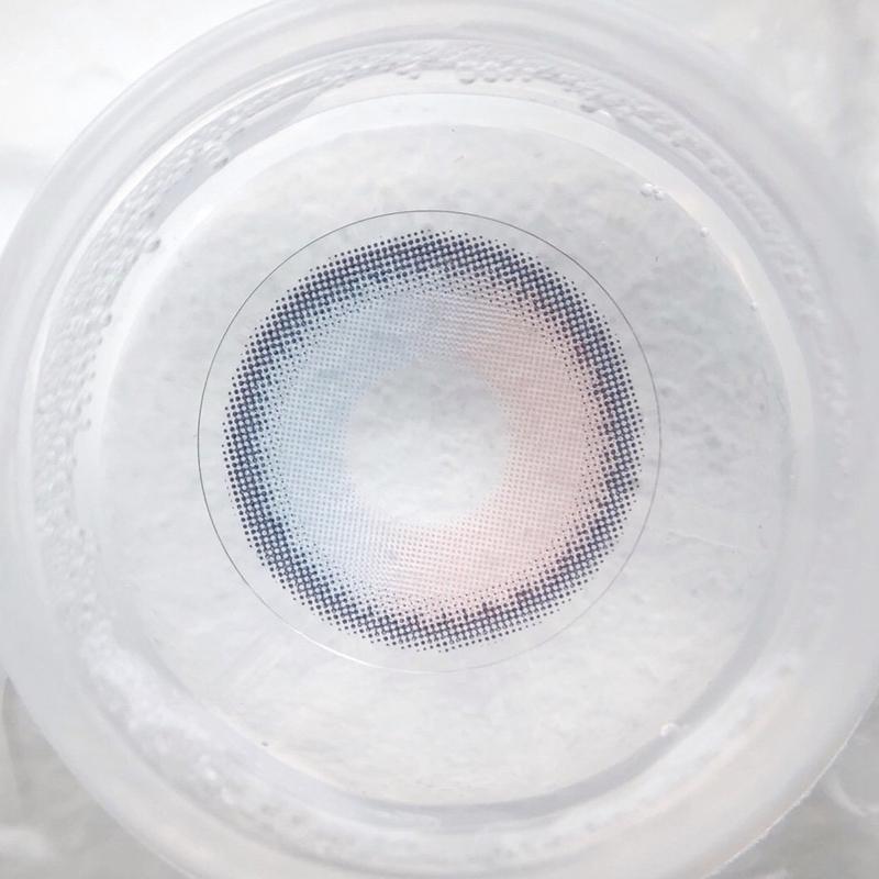 Two-tone red and blue (12 months) colored contact lenses