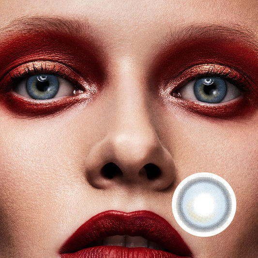Milk Bag-Blue colored contact lenses