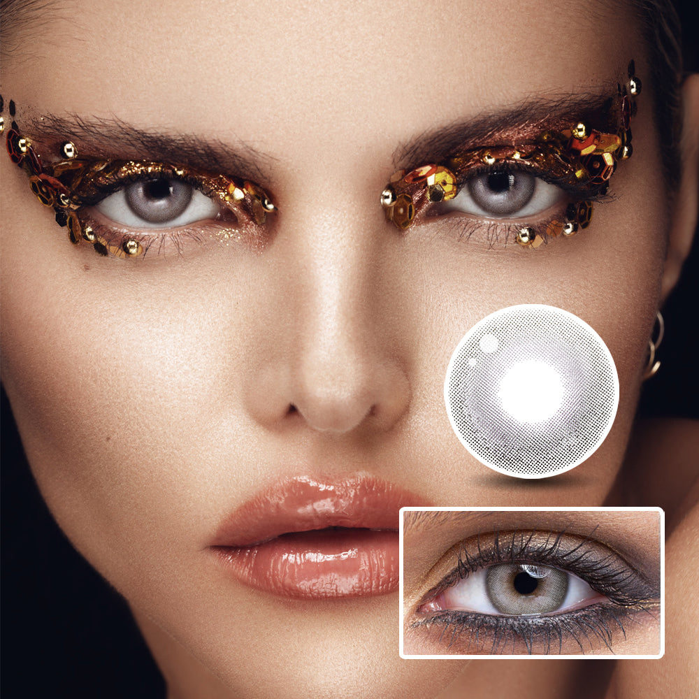 4D High-Gloss Brown colored contact lenses by Moxielens
