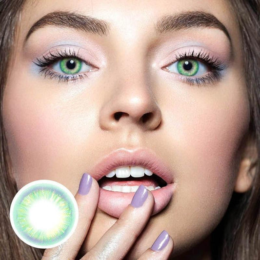 Rainbow Neon Green (12 Month) colored contact lenses