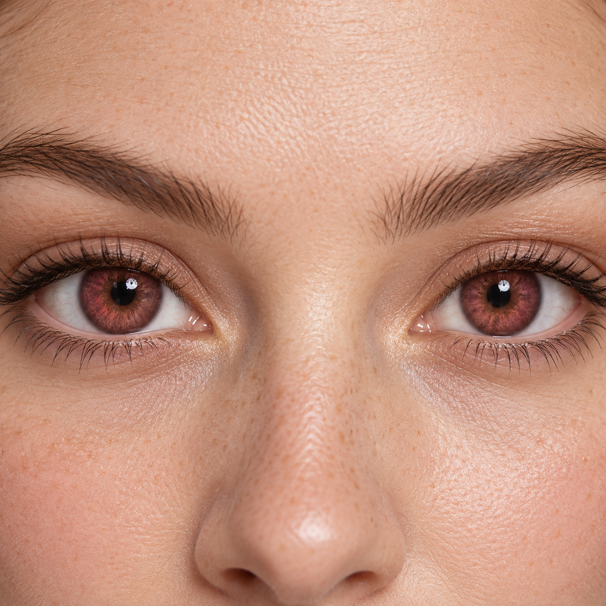Garnet Cranberry Silk Fade colored contacts - current burgundy-beauty demand translated into a sourceable three-tone wearable red lens