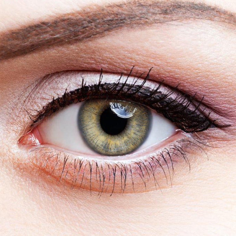 Small Pineapple Brown colored contact lenses