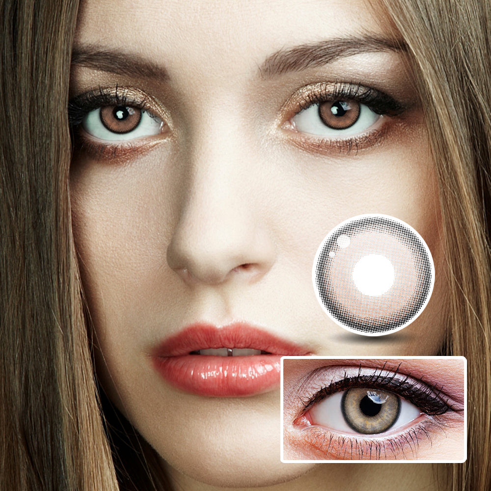 Glass Beads Brown colored contact lenses