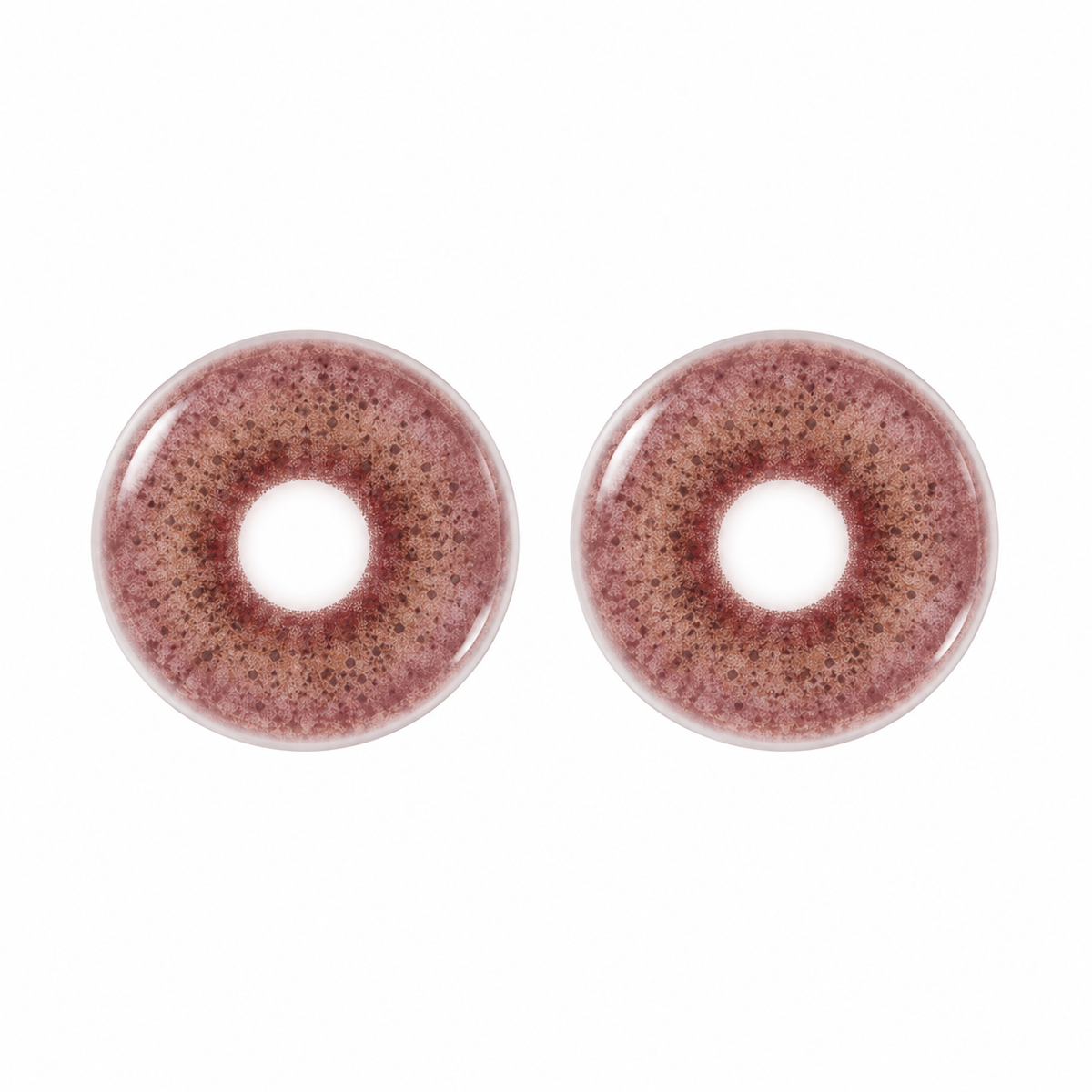 Mulberry Cocoa Natural Fleck colored contact lenses pair - lens design