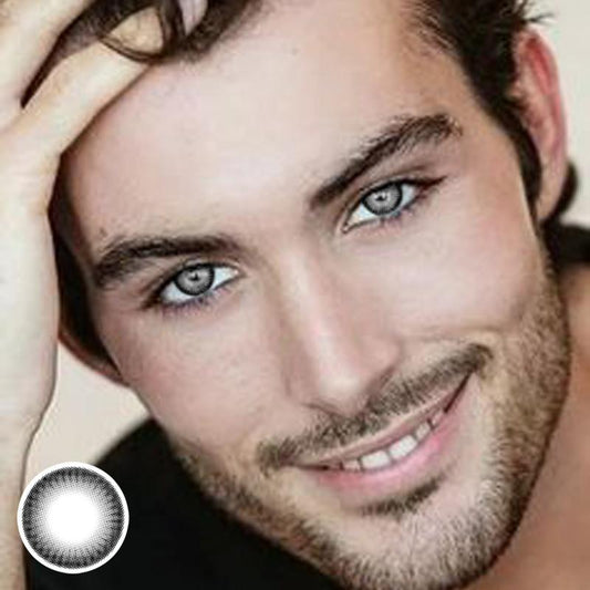 Men's black color colored contact lenses