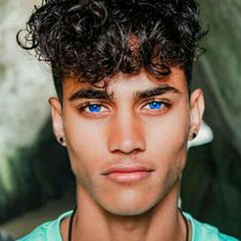 Men's deep lake blue eyes (12 months) colored contact lenses