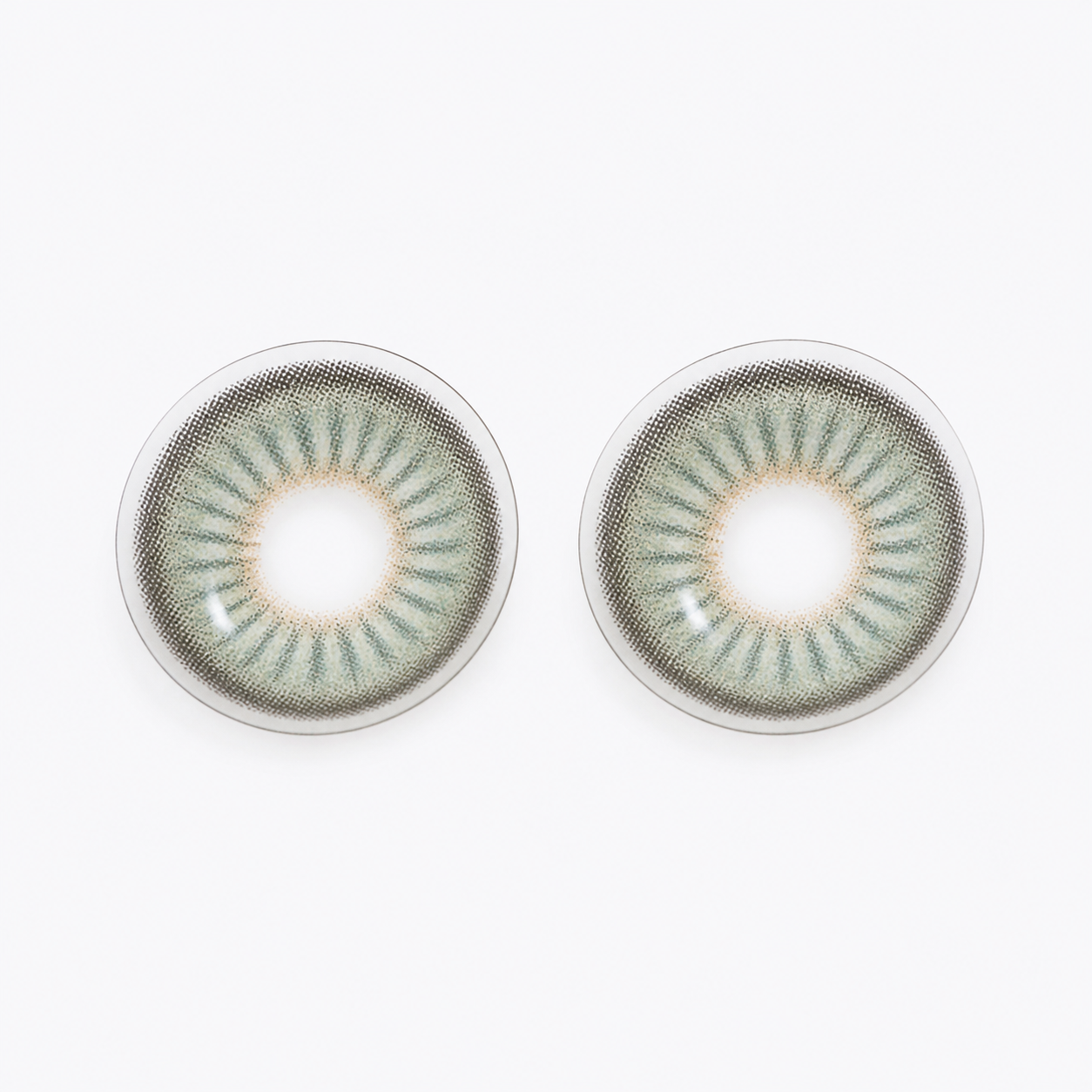 Seafoam Petal Green colored contact lenses pair - lens design